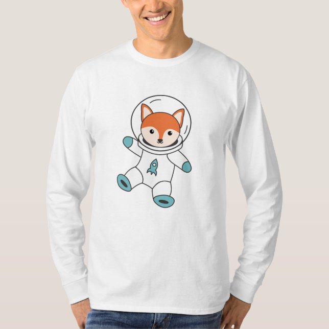 Fuchs Flies In Space As An Astronaut Rocket T-Shirt (Front)