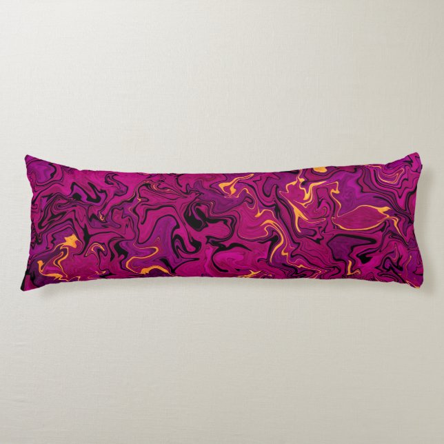 Fuchsia abstract fluid art, bold pink texture body body cushion (Front)