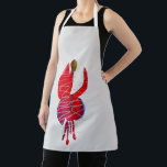 Fuchsia abstract watercolor floral apron<br><div class="desc">Abstract original art design by watercolor artist of pink Fuchsia flower with silver line design. Modern contemporary fine art design. Colourful floral art.</div>