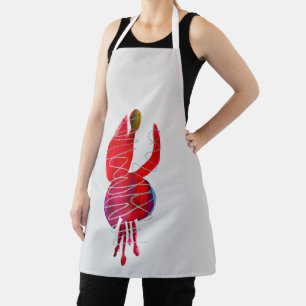 Fuchsia abstract watercolor floral apron