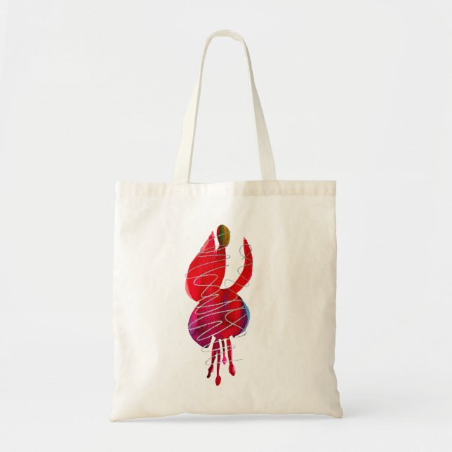Fuchsia abstract watercolor floral tote bag (Front)