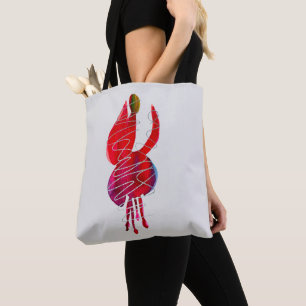 Fuchsia abstract watercolor floral tote bag