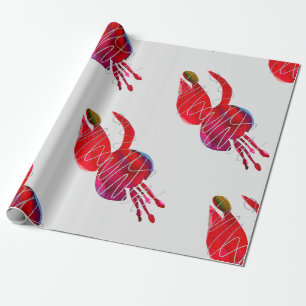 Fuchsia abstract watercolor floral wrapping paper