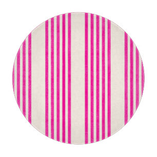 Fuchsia and beige five stripes pattern cutting board