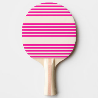 Fuchsia and beige five stripes pattern ping pong paddle