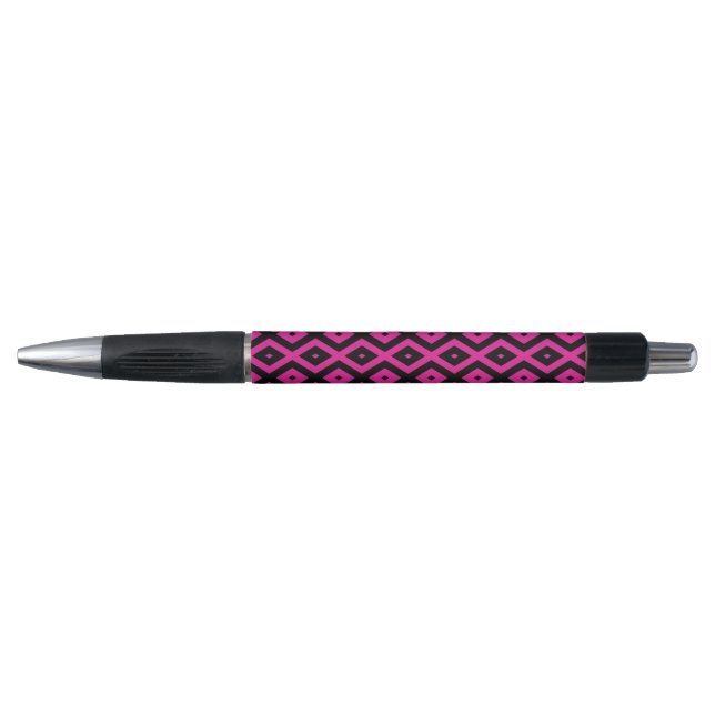 Fuchsia and black diamond pattern (Front)