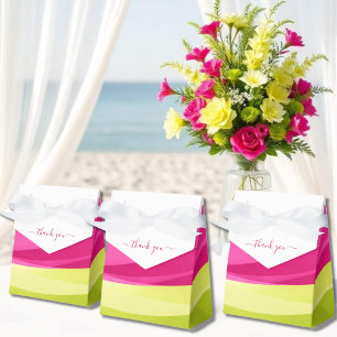 Fuchsia and Lime Green Favor Boxes