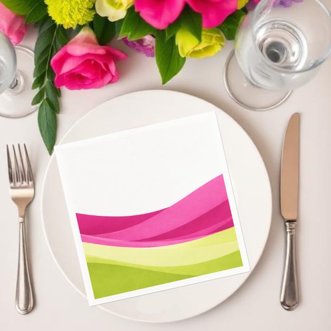Fuchsia and Lime Green  Napkin (Fuchsia and Lime Green  Napkins )