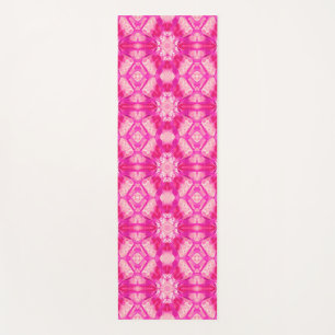 Fuchsia and Pastel Pink Tie Dye Pattern Yoga Mat