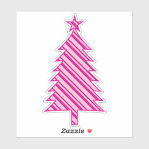 Fuchsia and  Pink Candy Striped Christmas Tree