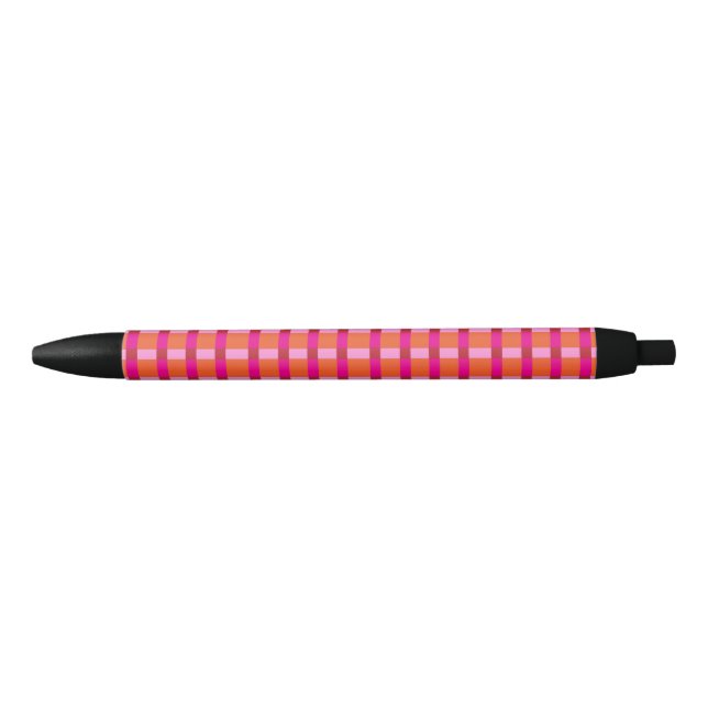 Fuchsia and Tangerine Plaid Pen (Front)
