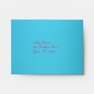Fuchsia and Turquoise A2 Envelope for Reply Card