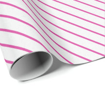 Fuchsia and White Diagonal Striped Gift Wrap