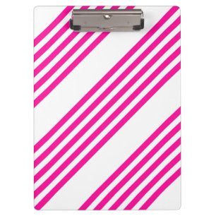 Fuchsia and white five stripes pattern clipboard