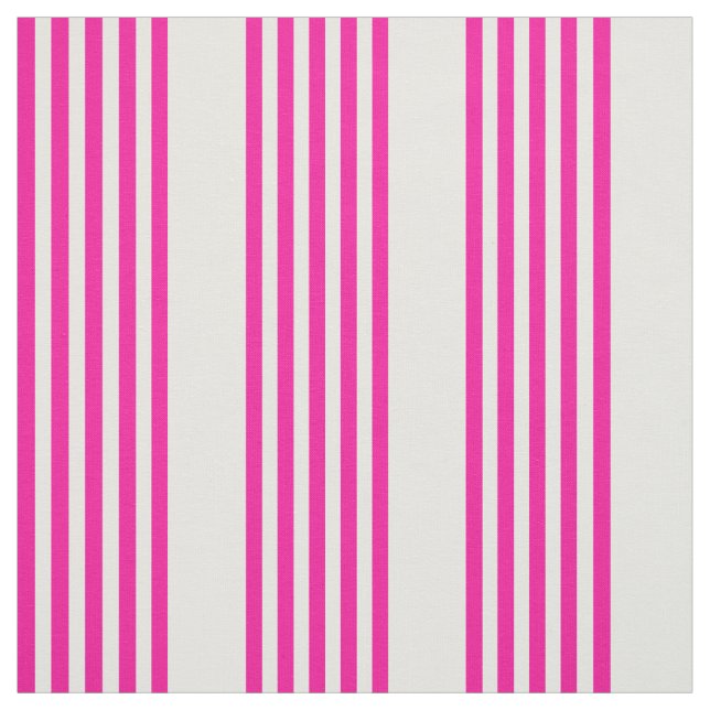 Fuchsia and white five stripes pattern fabric (Swatch)