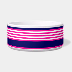 Fuchsia and white five stripes pattern with blue