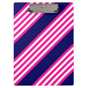 Fuchsia and white five stripes pattern with blue clipboard