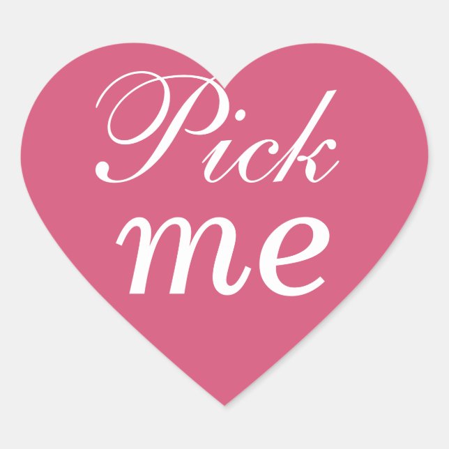 Fuchsia and White Pick Me Sticker (Front)