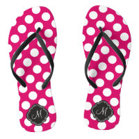 Fuchsia and White Polka Dots with Monogram