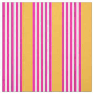 Fuchsia and yellow five stripes pattern fabric