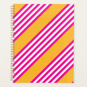 Fuchsia and yellow five stripes pattern planner
