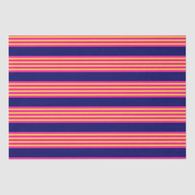 Fuchsia and yellow stripes with navy blue tissue paper (Front)