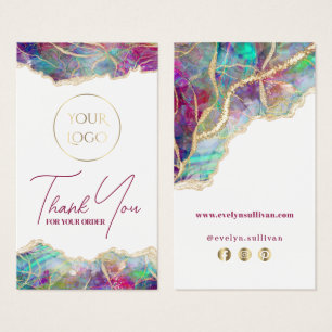 Fuchsia aquamarine opal design package insert