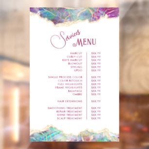Fuchsia Aquamarine Opal Design Services Menu Window Cling