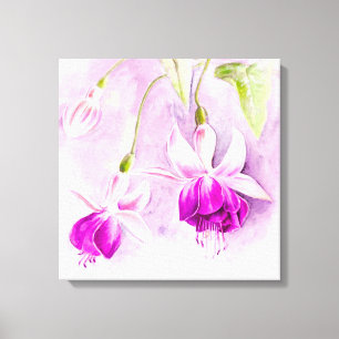 Fuchsia art flower purple pink canvas print