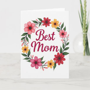 Fuchsia Best Mum Floral Card