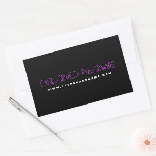 Fuchsia Black Modern Grunge Brand Name Rectangular Sticker