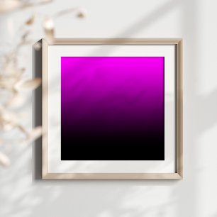 Fuchsia Black Ombre Poster
