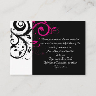 Fuchsia Black Reverse Swirl Reception and Map Card