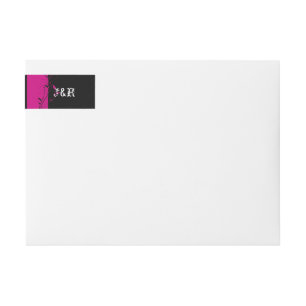 Fuchsia Black Wedding Wrap Around Label