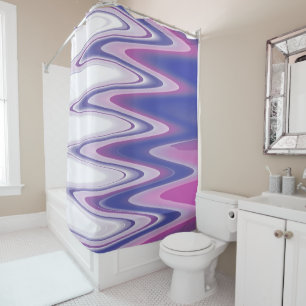Fuchsia blue gray shower curtain