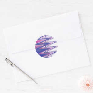 Fuchsia blue grey classic round sticker