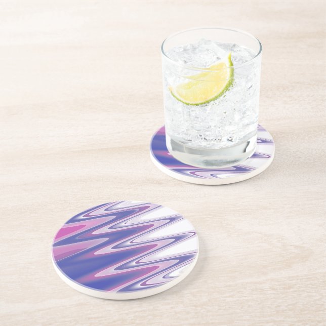 Fuchsia blue grey coaster (Side)