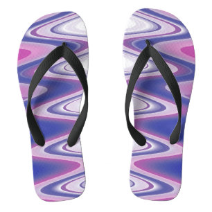 Fuchsia blue grey flip flops