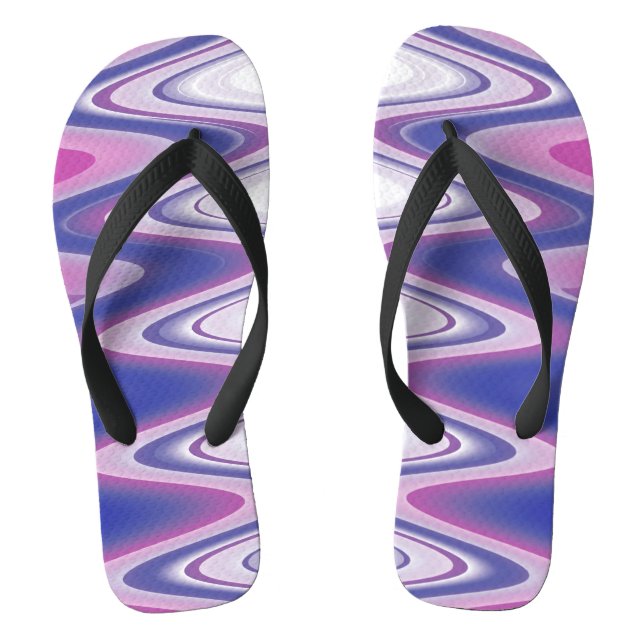 Fuchsia blue grey flip flops (Footbed)