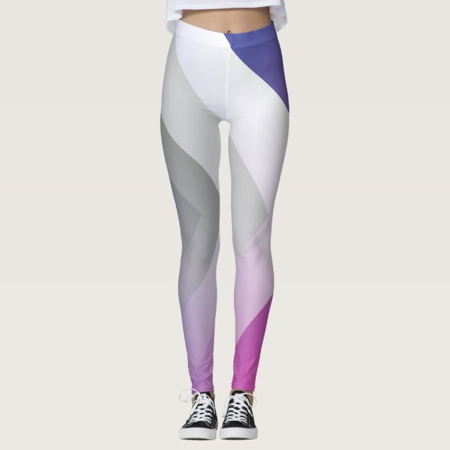 Fuchsia blue grey leggings (Front)
