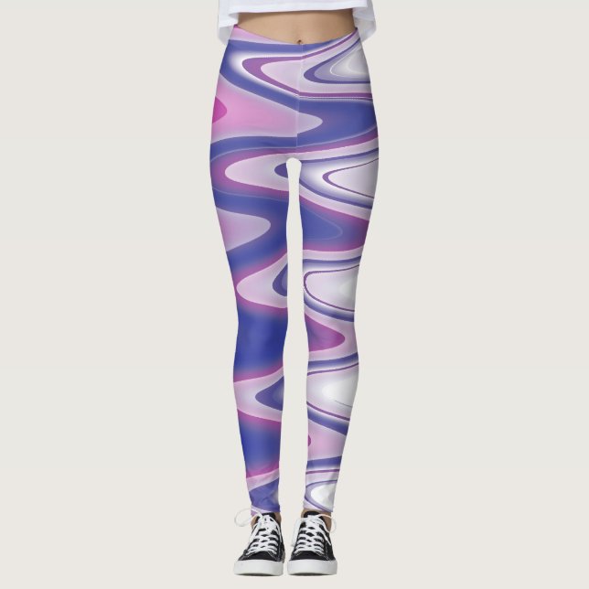 Fuchsia blue grey leggings (Front)