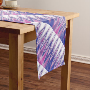 Fuchsia blue grey long table runner