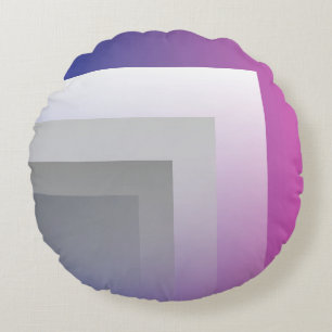 Fuchsia blue grey round cushion