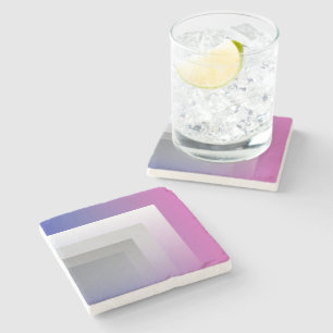 Fuchsia blue grey stone coaster