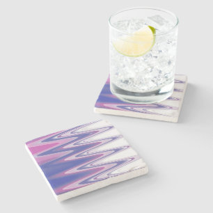 Fuchsia blue grey stone coaster