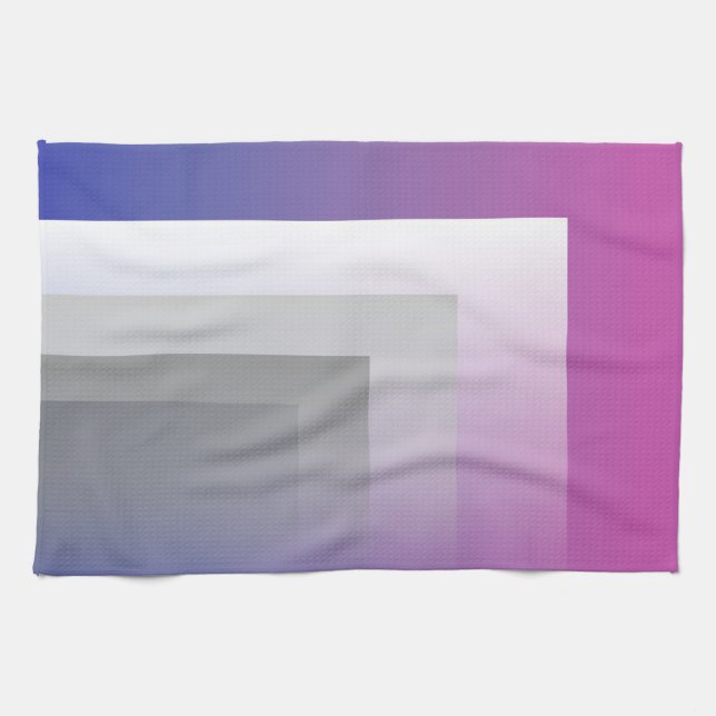 Fuchsia blue grey tea towel (Horizontal)