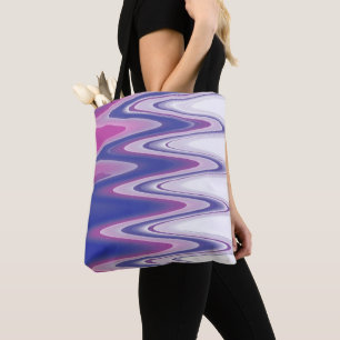 Fuchsia blue grey tote bag