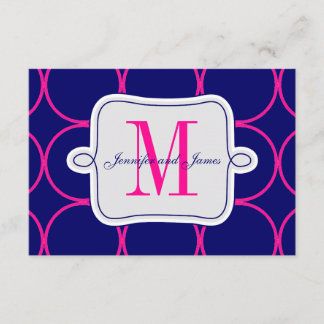 Fuchsia Blue Modern Wedding Reception #2 Enclosure Card