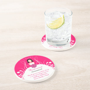 Fuchsia Bridesmaid Wedding Gown Coasters