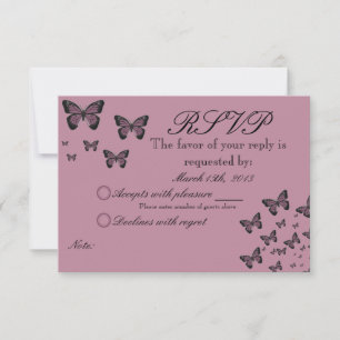 Fuchsia Butterflies RSVP Card